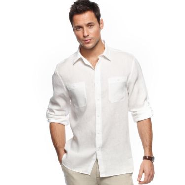 white-long-sleeve-linen-button-front-shirt